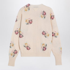 PRADA Floral Print Crewneck Cardigan