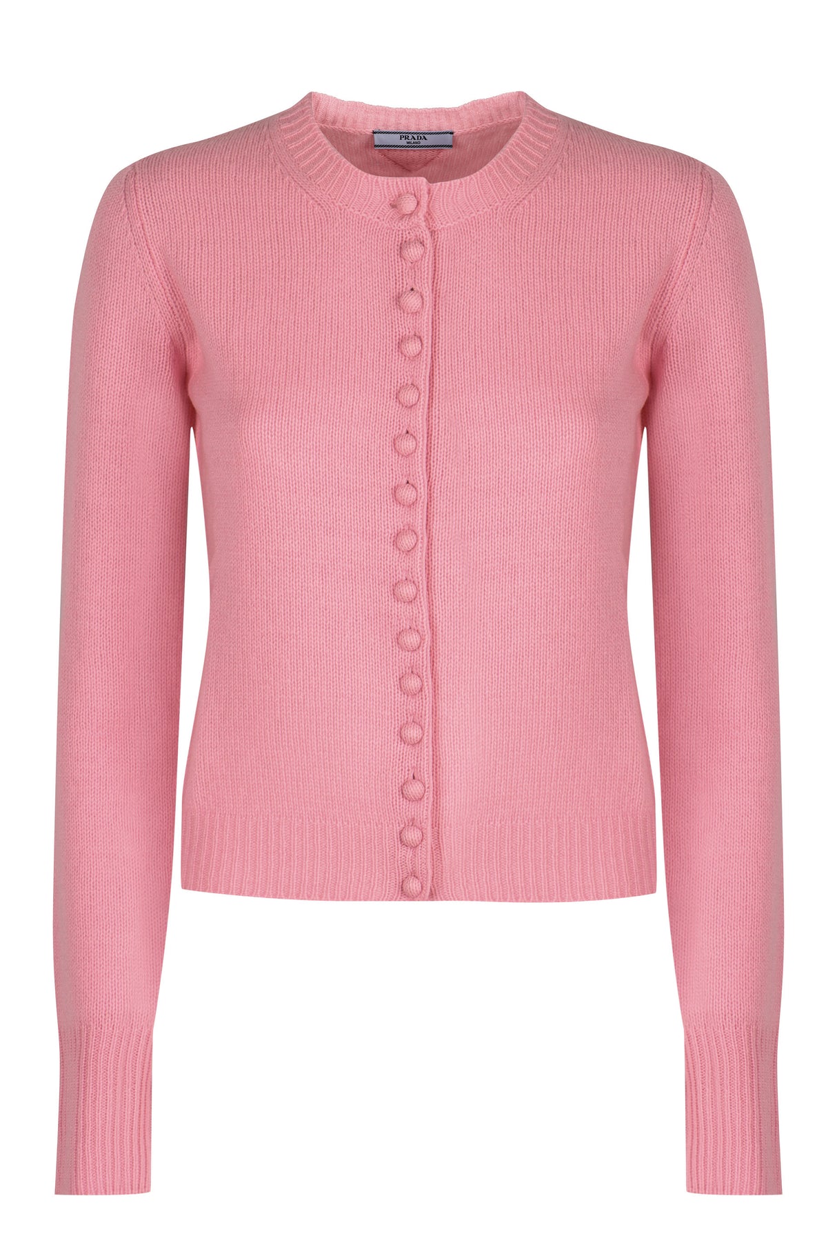 PRADA Cashmere Cardigan with Ribbed Knit Edges