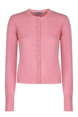 PRADA Cashmere Cardigan with Ribbed Knit Edges