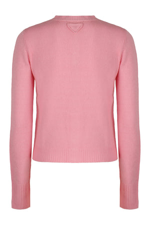 PRADA Cashmere Cardigan with Ribbed Knit Edges