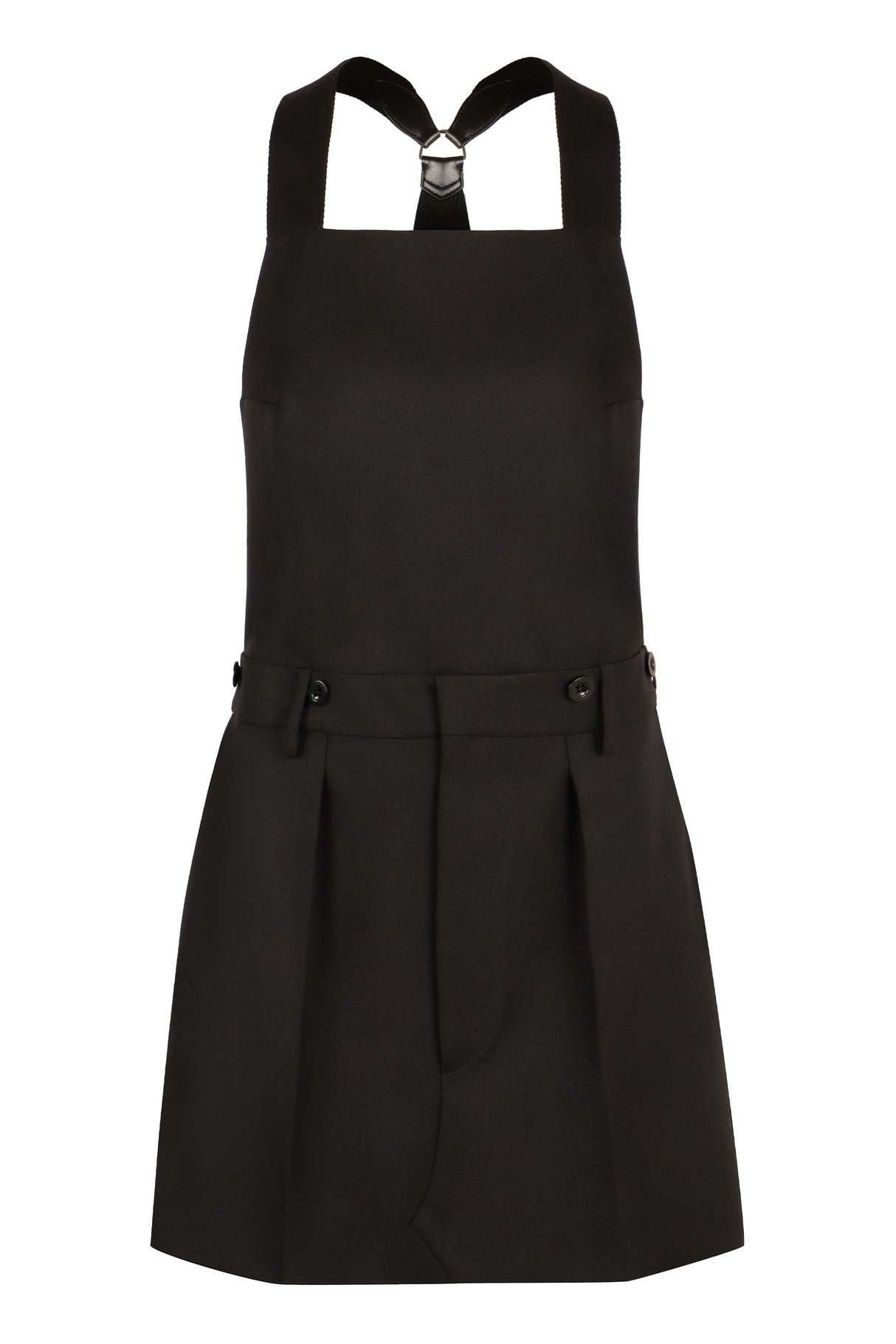 PRADA Elegant Wool Mini Dress with Adjustable Straps