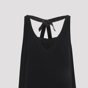 PRADA Elegant Midi Dress with Luxurious Acetate Blend