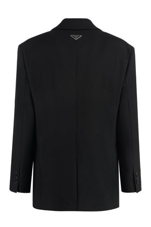 PRADA SINGLE-BREASTED TWO-BUTTON BLAZER - Black