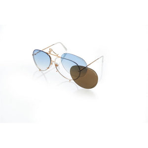 PORSCHE DESIGN Unisex Gold Frame Sunglasses with Blue Gradient Lenses