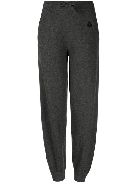 ISABEL MARANT ETOILE Kira Anthracite Knit Jogging Pants - Women