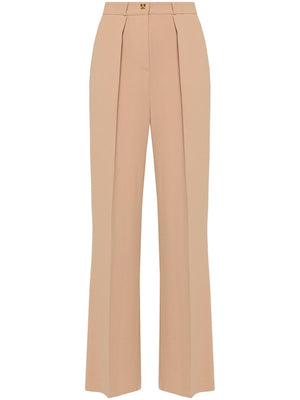 ELISABETTA FRANCHI Emblem Crepe Straight Trousers - Women's