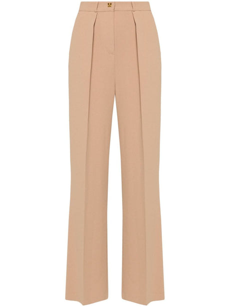 ELISABETTA FRANCHI Emblem Crepe Straight Trousers for Women - FW24