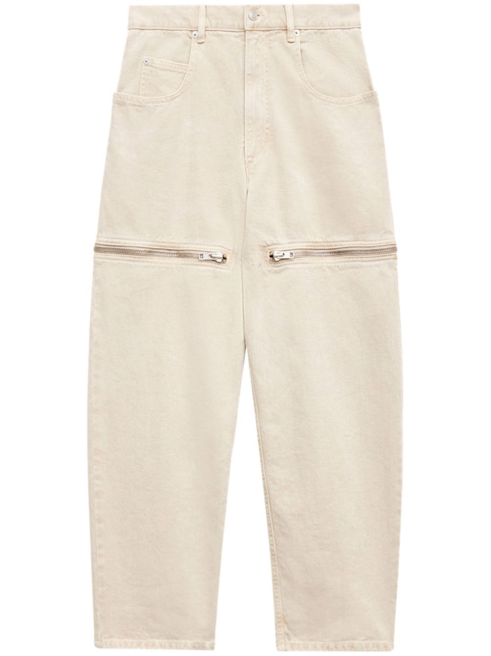 ISABEL MARANT ETOILE Effortlessly Chic Beige Pants with Zip Opening