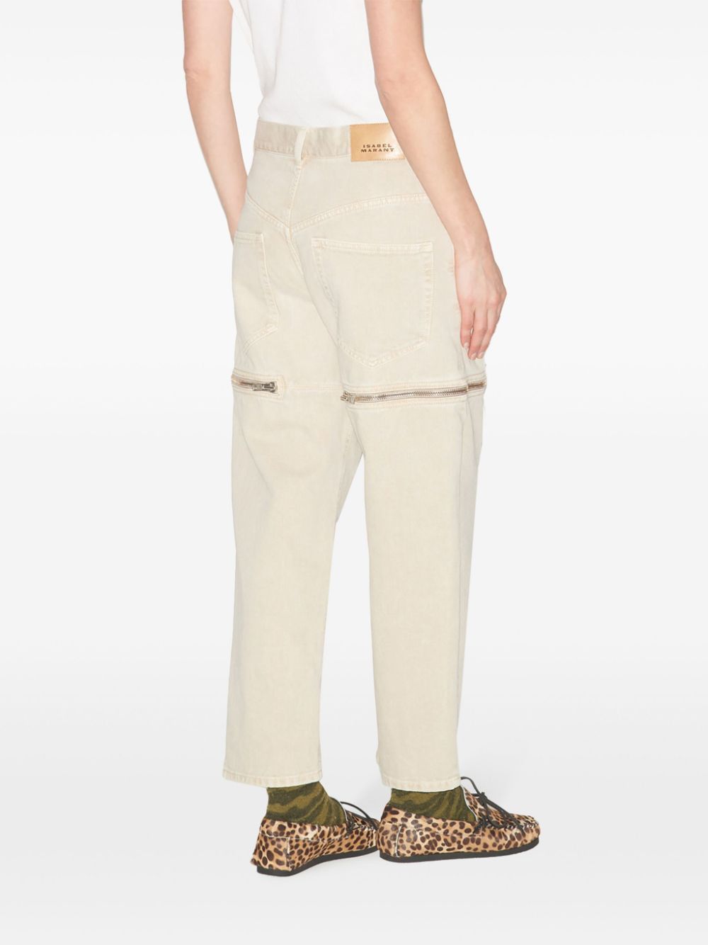 ISABEL MARANT ETOILE Effortlessly Chic Beige Pants with Zip Opening