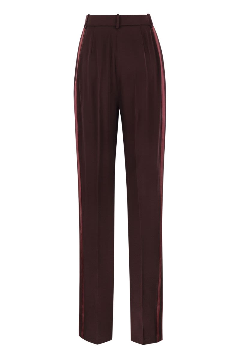 ELISABETTA FRANCHI High-Waisted Satin Straight Trousers