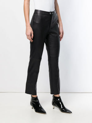 ISABEL MARANT Black Leather Pants for Women - SS19 Collection