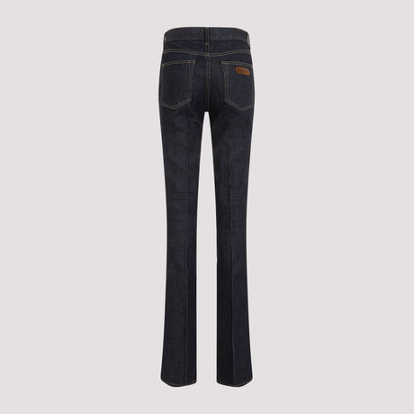 TOM FORD Navy Denim Flared Pants for Women