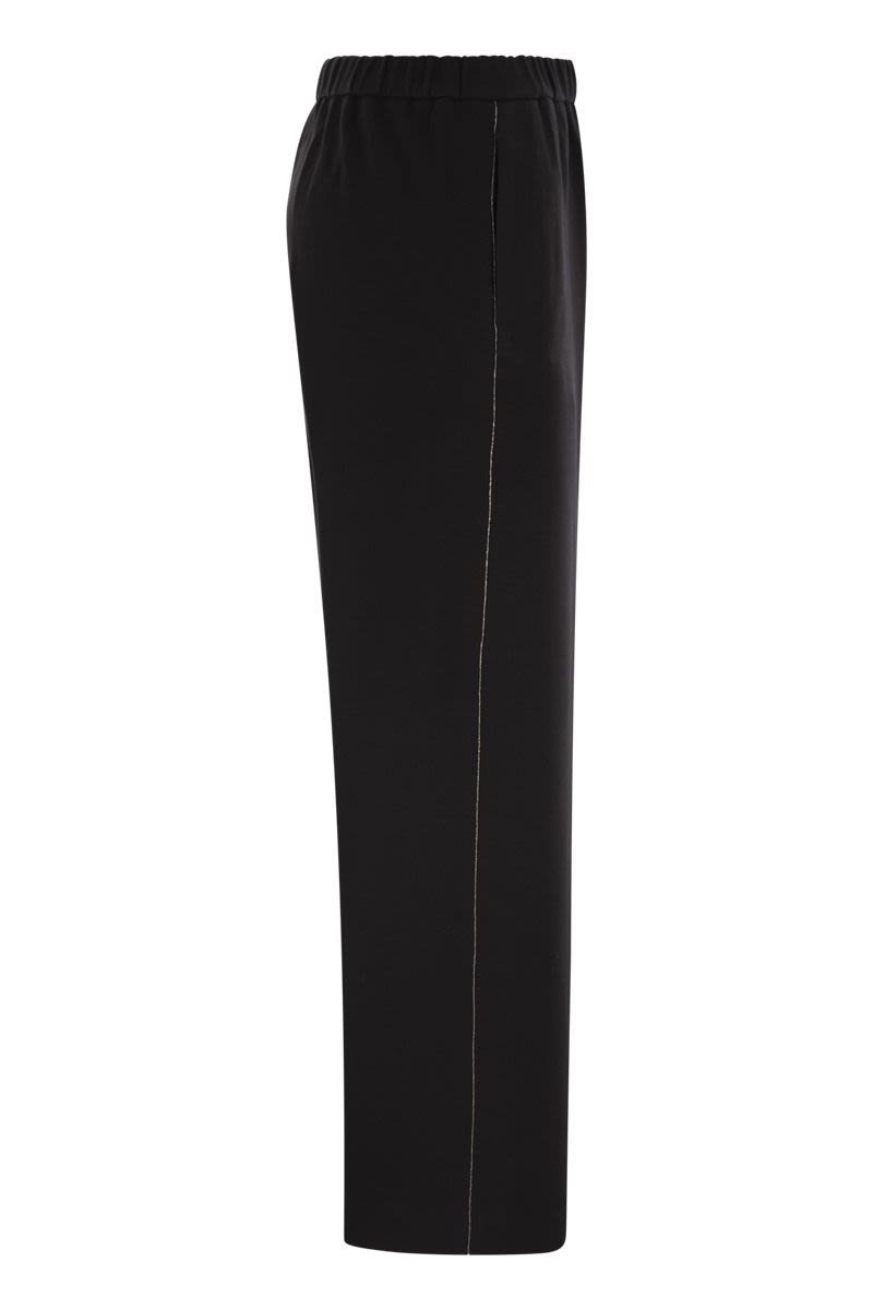 FABIANA FILIPPI Luxurious Black Jogging Trousers with Luminous Accent