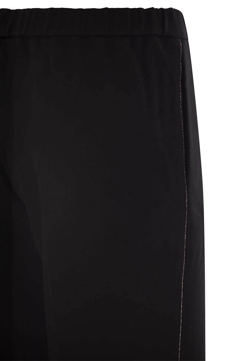 FABIANA FILIPPI Luxurious Black Jogging Trousers with Luminous Accent