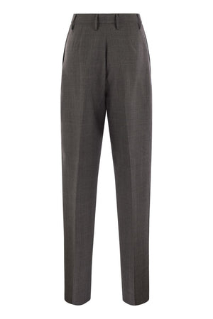 FABIANA FILIPPI PRINCE OF WALES WOOL AND SILK TROUSERS