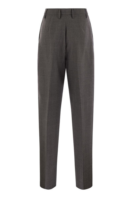 FABIANA FILIPPI Elegant Prince of Wales Wool-Silk Trousers