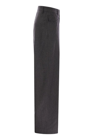 FABIANA FILIPPI Women’s Loose-Fitting Long Cut Pinstripe Virgin Wool Trousers