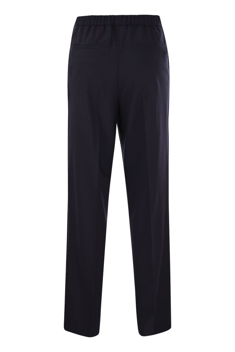 Blue Cool Wool Jogging Trousers for Women