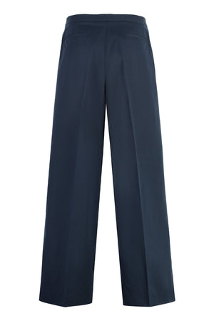 FABIANA FILIPPI Navy High-Waist Wide-Leg Trousers for Women