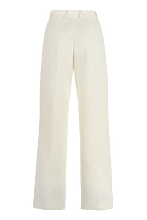 FABIANA FILIPPI Linen Blend Trousers in Panna for Women - SS24 Collection
