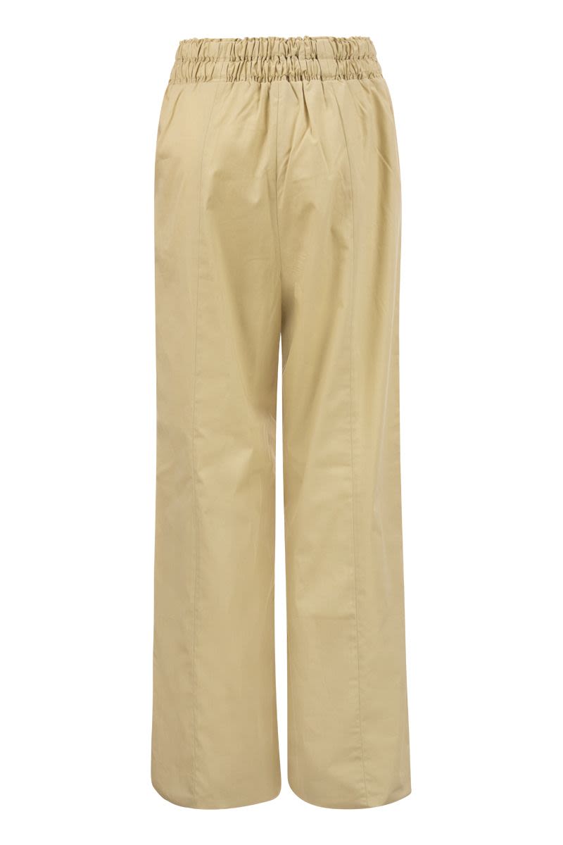 FABIANA FILIPPI Lightweight Cotton Poplin Trousers for Women in Straw