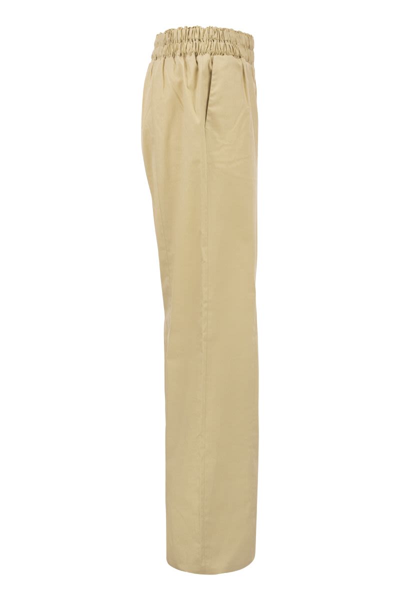 FABIANA FILIPPI Lightweight Cotton Poplin Trousers for Women in Straw