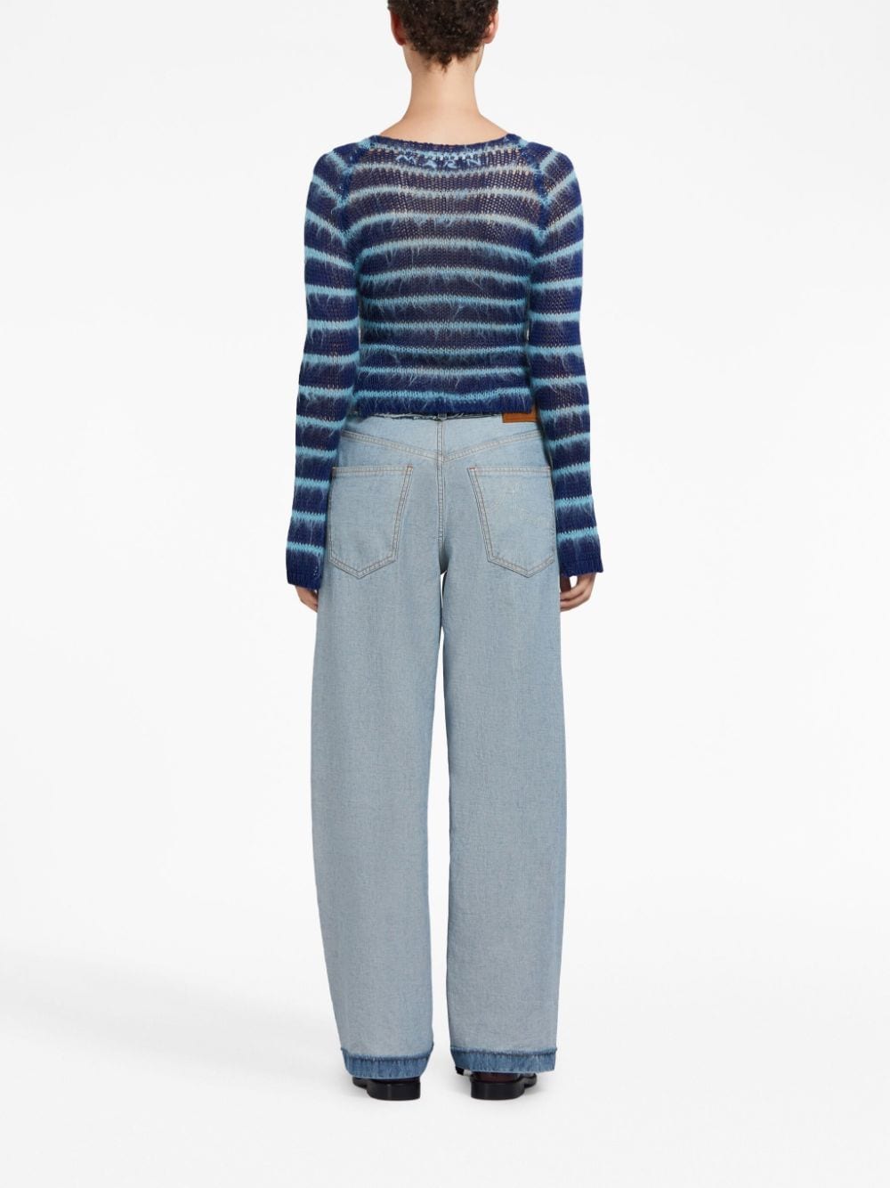 MARNI Blue Denim Jeans with Contrast Stitching Details