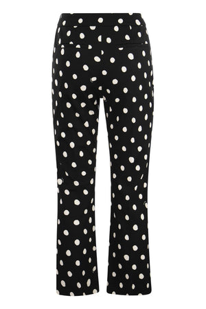 MARNI Black Polka Dot Viscose Ankle-Length Trousers for Women