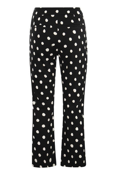 MARNI Black Polka Dot Viscose Ankle-Length Trousers for Women