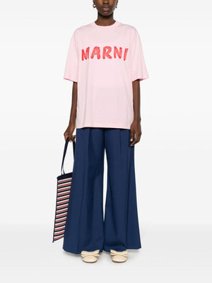 MARNI Cornflower Belted Wool Pants for Women - SS24 Collection