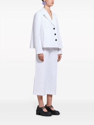 MARNI Lilywhite Cotton Woven Pants for Women - SS24 Collection