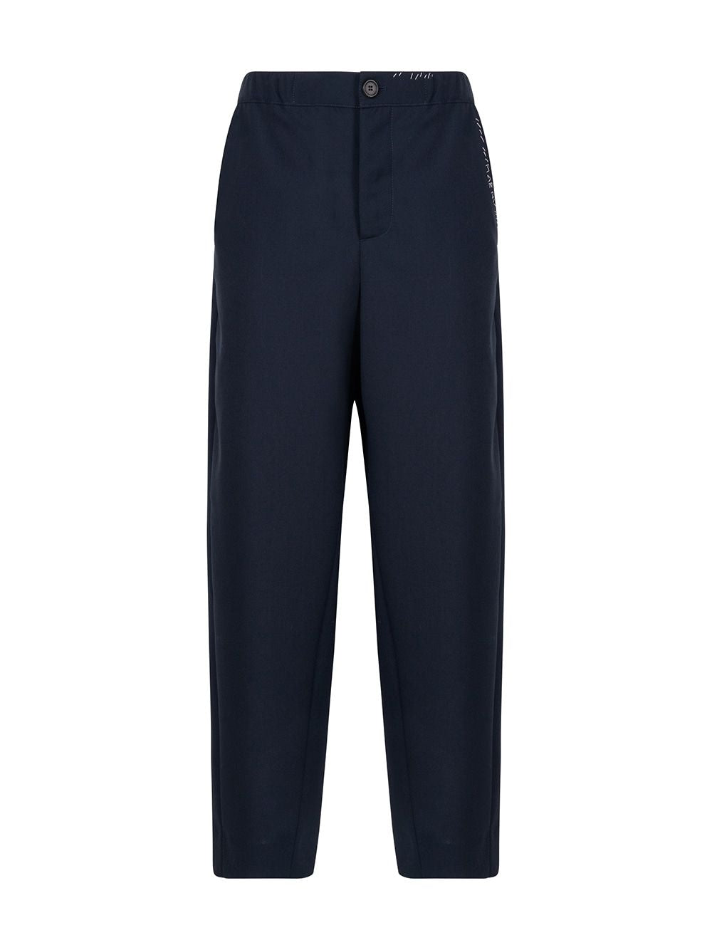 MARNI Embroidered Logo Wool Trousers