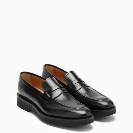 CHURCH'S Black Leather Loafer for Men - Classic Round Toe with Rubber Sole for FW23