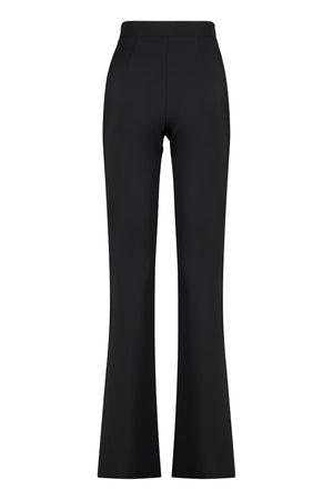 ELISABETTA FRANCHI Chic Wide-Leg Crepe Trousers with Chain Detail