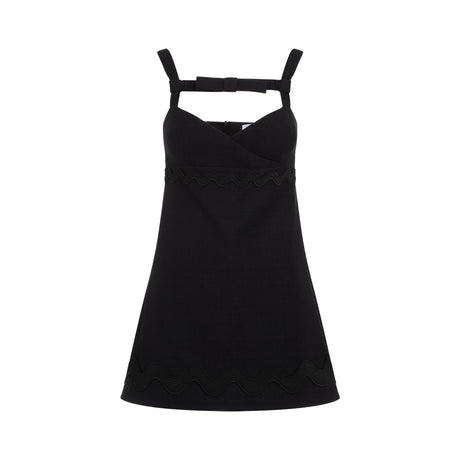 PATOU Elegant Mini Cotton Dress with Statement Bow Detail