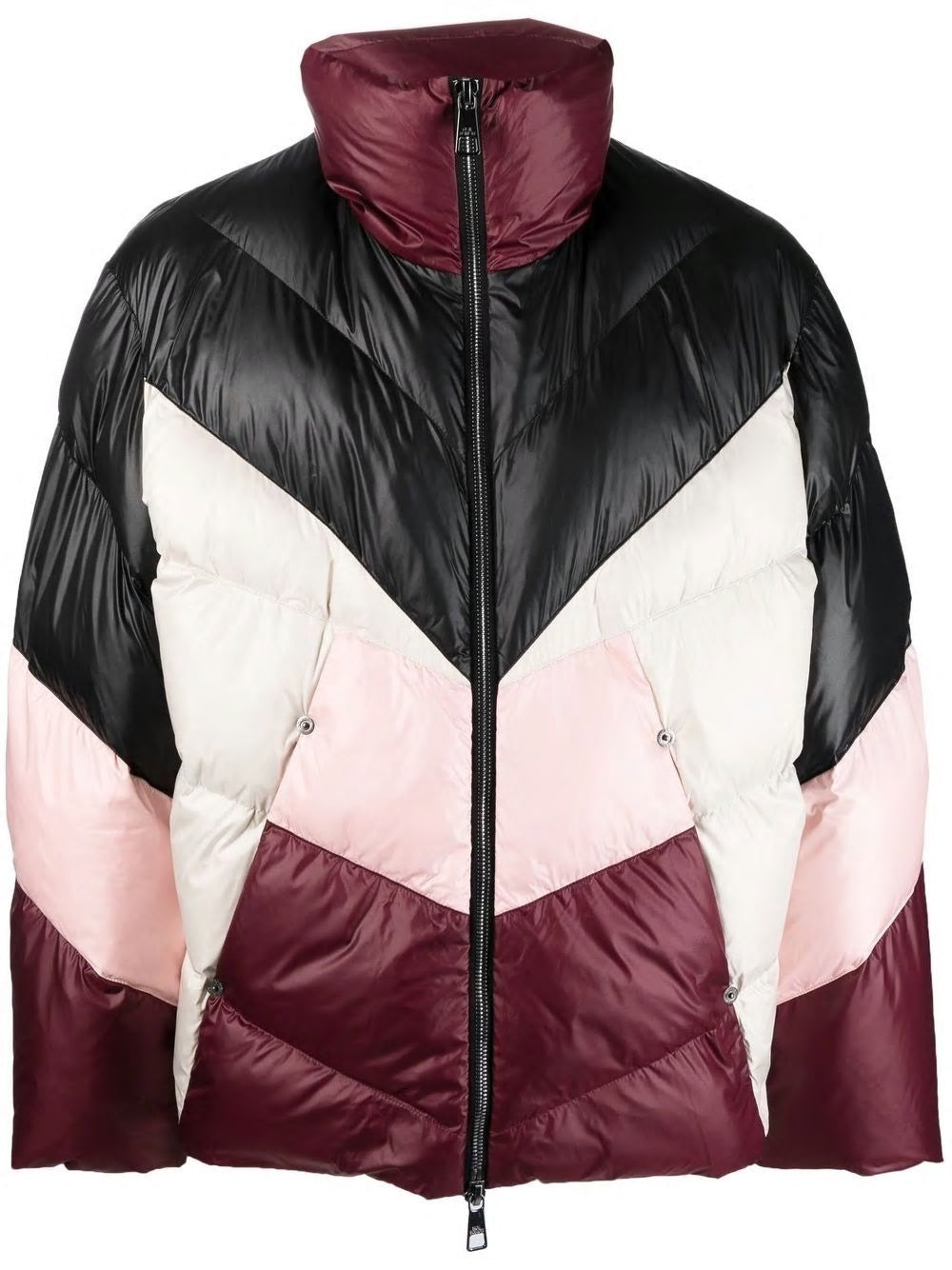 NEIL BARRETT Modernist Padded Puffer Jacket in Blush/Black for Men FW22