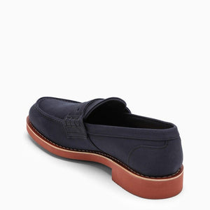 Navy Blue Cotton Canvas Loafer