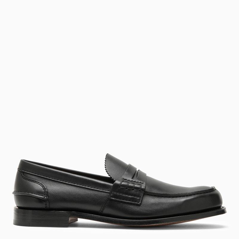 CHURCH'S Sleek Black Men's College Moccasin Loafers