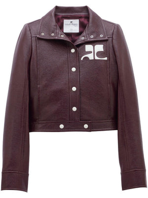 COURREGÈS Chic Vinyl Mini Jacket with Contrast Logo