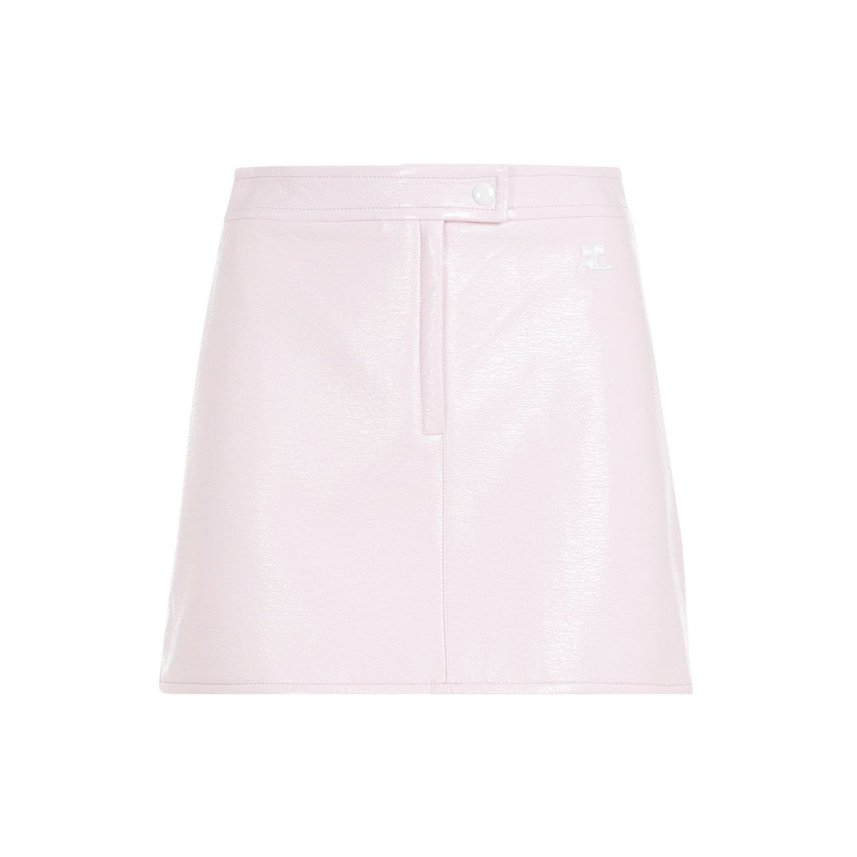 COURREGÈS Classic Flared Vinyl Effect Mini Skirt