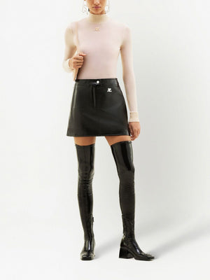 Black Cotton Mini Skirt for Women - SS24 Collection