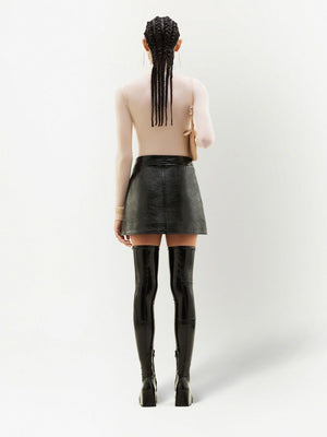 Black Cotton Mini Skirt for Women - SS24 Collection