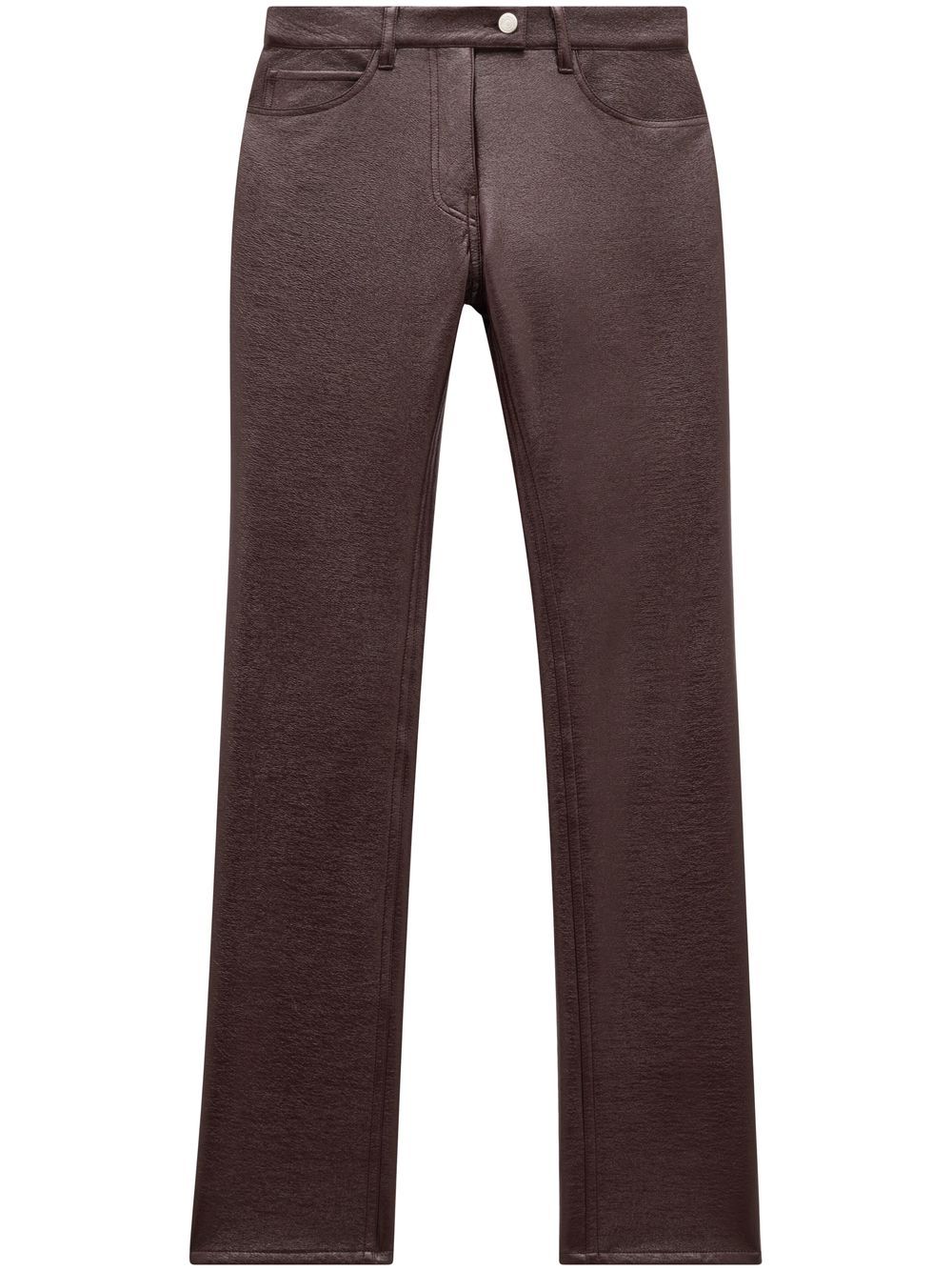 COURREGÈS Burgundy 5-Pocket Vinyl Pants for Women - SS24 Collection