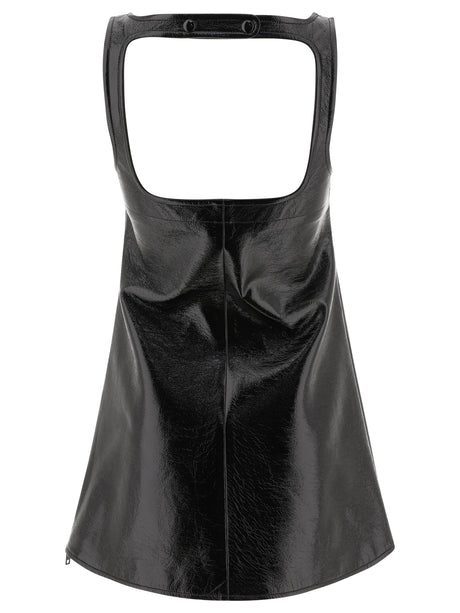 COURREGÈS Sleek Vinyl Mini Dress - Black