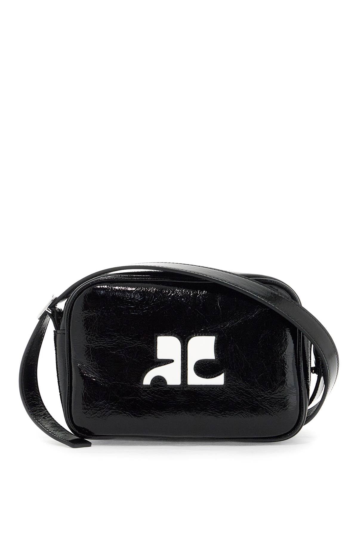 COURREGÈS Elegant Patent Leather Mini Camera Handbag