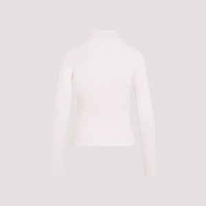 COURREGÈS Women's Funnel-Neck Sweater in Black for SS24