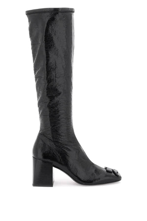 COURREGÈS Black Relief Logo Ankle Boots