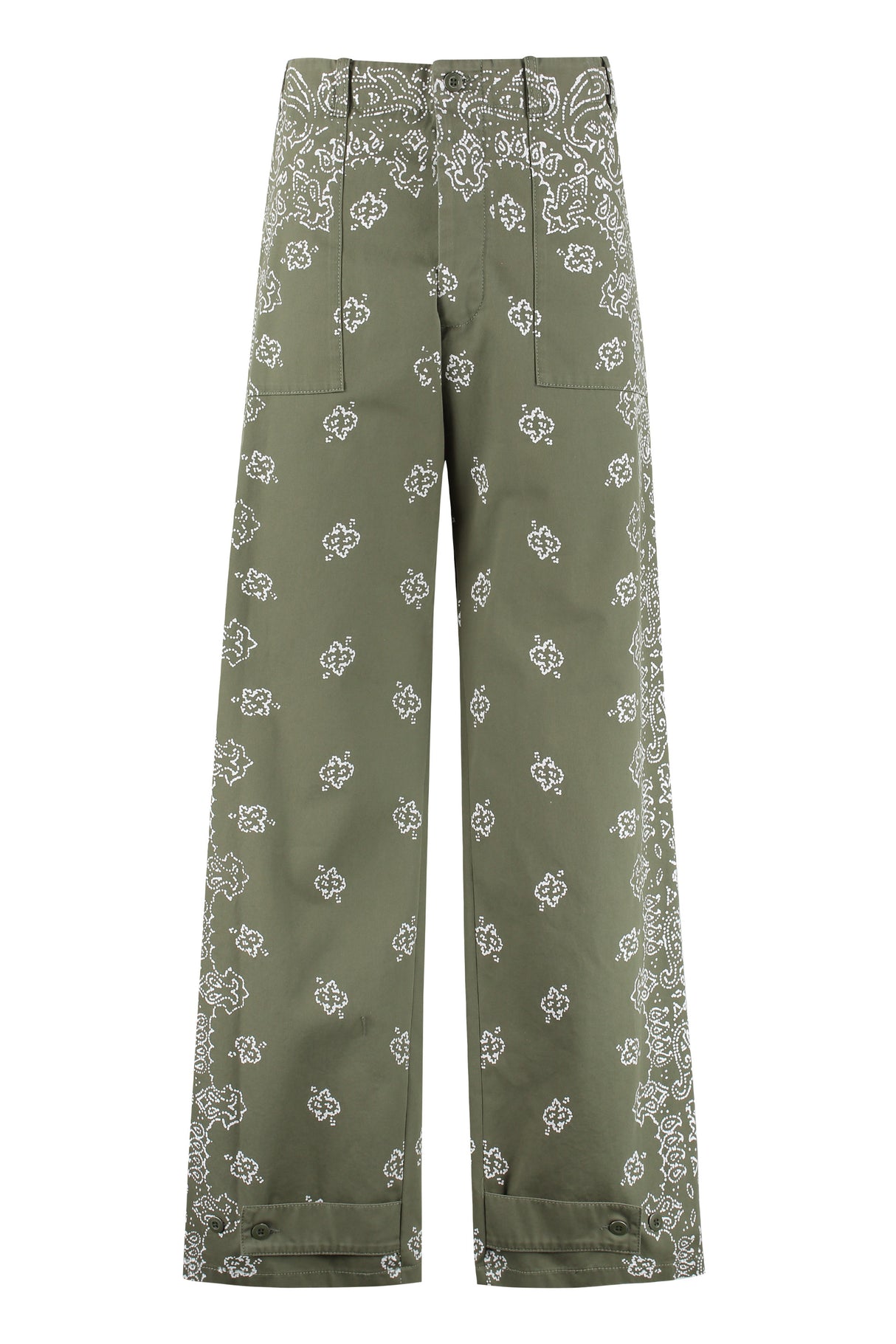 Quần cotton in họa tiết bandana xanh lá cho nam - Bộ sưu tập FW24