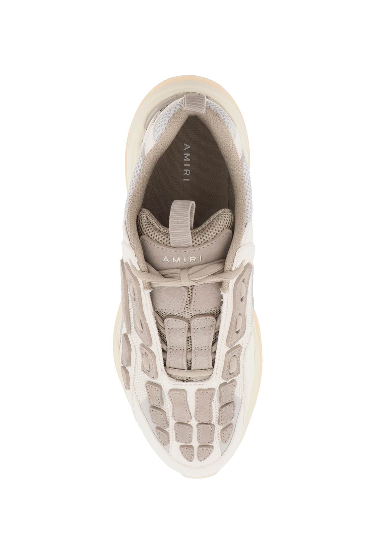 AMIRI White Chunky Sole Sneakers for Men with Contrasting Leather Inserts