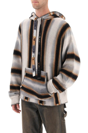 AMIRI Oversized Cashmere & Wool Sweatshirt with Striped Motif